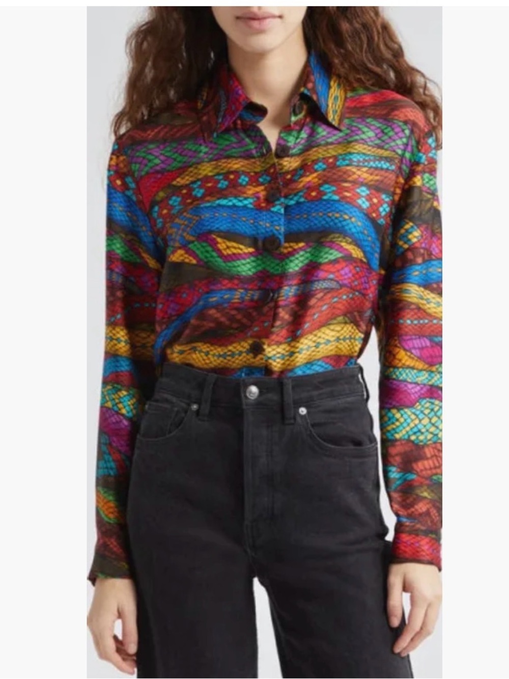 FARM Rio Mirage Snake Print Button-Up